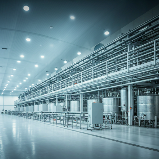 Modern perfume manufacturing floor — UAQ facility.